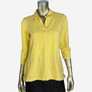 L.L. Bean Yellow Fitted Knit Top M